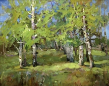 Birch Grove - oil, canvas