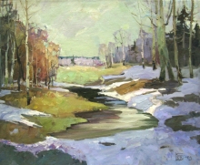 Spring Brook - oil, canvas