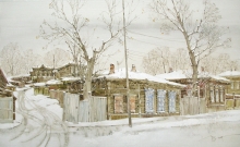 Irkutsk. Podgornaya St - oil, canvas