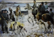 Tsars Hunting - oil, canvas