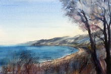 Spring At The Sea Coast - watercolor, paper Arches