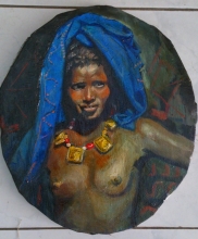 African Woman - oil, canvas