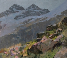 At The Mount Of Tcheget - oil, canvas on cardboard