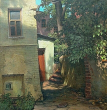 Yard In Zlatoustinsky Lane - oil, canvas