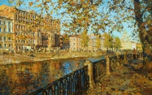 Petersburg. Autumn Evening - oil, canvas