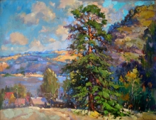 At The Volga River - oil, canvas