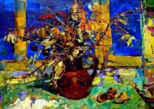 Still Life With Chestnuts - oil, canvas