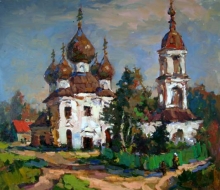 The Village Of Myt - oil, canvas