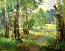 In The Birch Coolness - oil, canvas