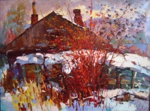 Sparrow Bush - oil, canvas
