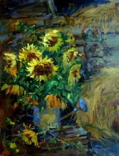 At The Hay Barn - oil, canvas