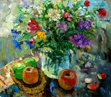 First Bouquet - oil, canvas