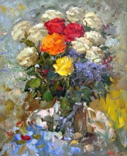 Roses - oil, canvas