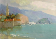 Budva. Old Fortress - oil, canvas