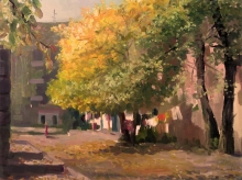 Fall Yard 2 - oil, canvas