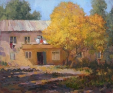 Autumn Yard 1 - oil, canvas