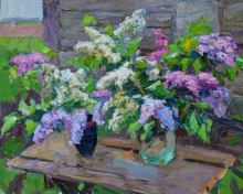 Bouquets Of Lilac - oil, canvas