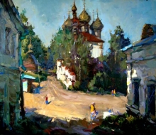Shadowy Street In Plyos - oil, canvas