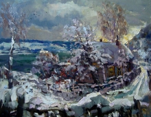 In The Snowy Capture - oil, canvas
