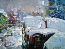 City Sketches - oil, canvas
