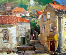 Street In Perast - oil, canvas