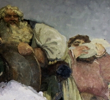 Mikula And Dobrynya - oil, canvas