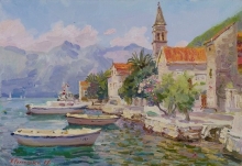 Town Of Kotor Bay - oil, canvas