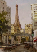To The Eiffel Tower - oil, canvas