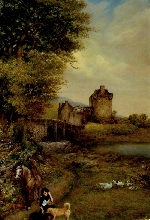 Landscape With The Castle Eilean Donan - oil, canvas