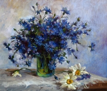 Cornflowers - oil, canvas