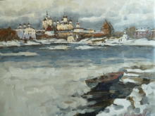 Solovetsky Monastery - oil, canvas