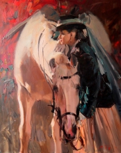 Horsewoman - oil, canvas
