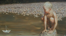 Toy Boat - oil, canvas