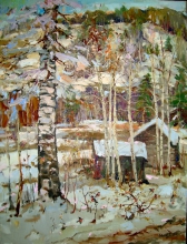 Winter At The Nature Preserve - oil, canvas