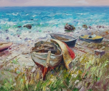 At The Shore - oil, canvas