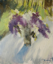 Lilac - oil, canvas, cardboard