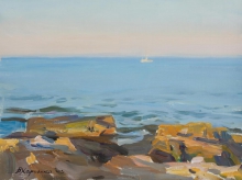 Coastal Stones - oil, canvas