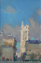 Tower Of St Jacques - oil, canvas