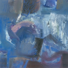Sketch With Blue Snow - oil, cardboard