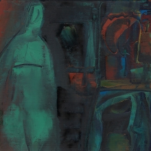 In The Dusk At The Mirror - oil, cardboard