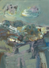 Spring Road - oil, paper