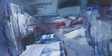 Winter Road - oil, canvas on cardboard