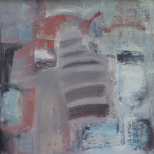 Stairs In The Park - oil, canvas on cardboard