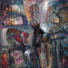Landscape With Instructions For Icarus - oil, canvas