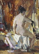 Nude Model - oil, canvas