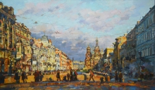 Sunny Petersburg - oil, canvas