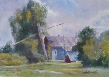 Zaozerye. A House With A Well - watercolors, cotton paper