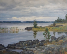 At The Lake. Karelia - oil, canvas