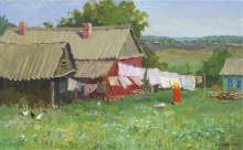 Women Chores - oil, canvas