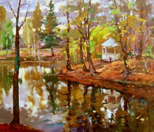 In The Autumn Park - oil, canvas